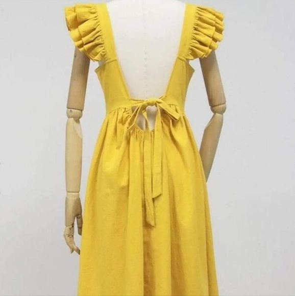 Boho ruffle sleeve dress size small new in package - Picture 3 of 3